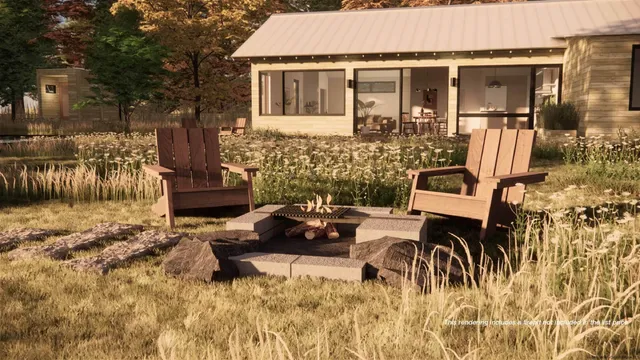 a view of a patio with table and chairs with wooden floor and fence