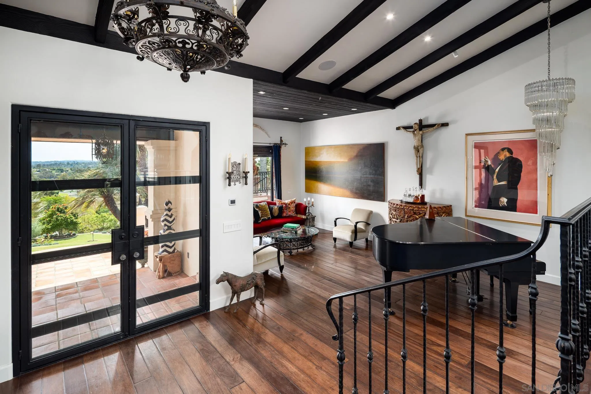 18245 Paseo Victoria Rancho Santa Fe, CA 92067 - Photo 8 of 40 a view of a livingroom with furniture window wooden floor and windows