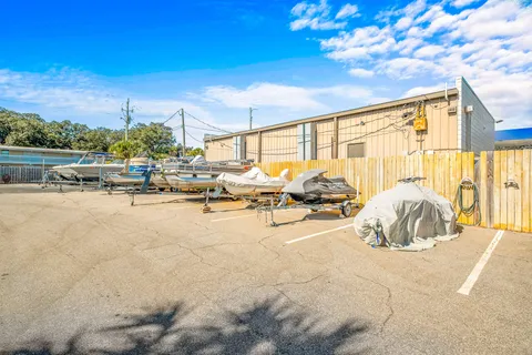 a view of a lake with a big yard