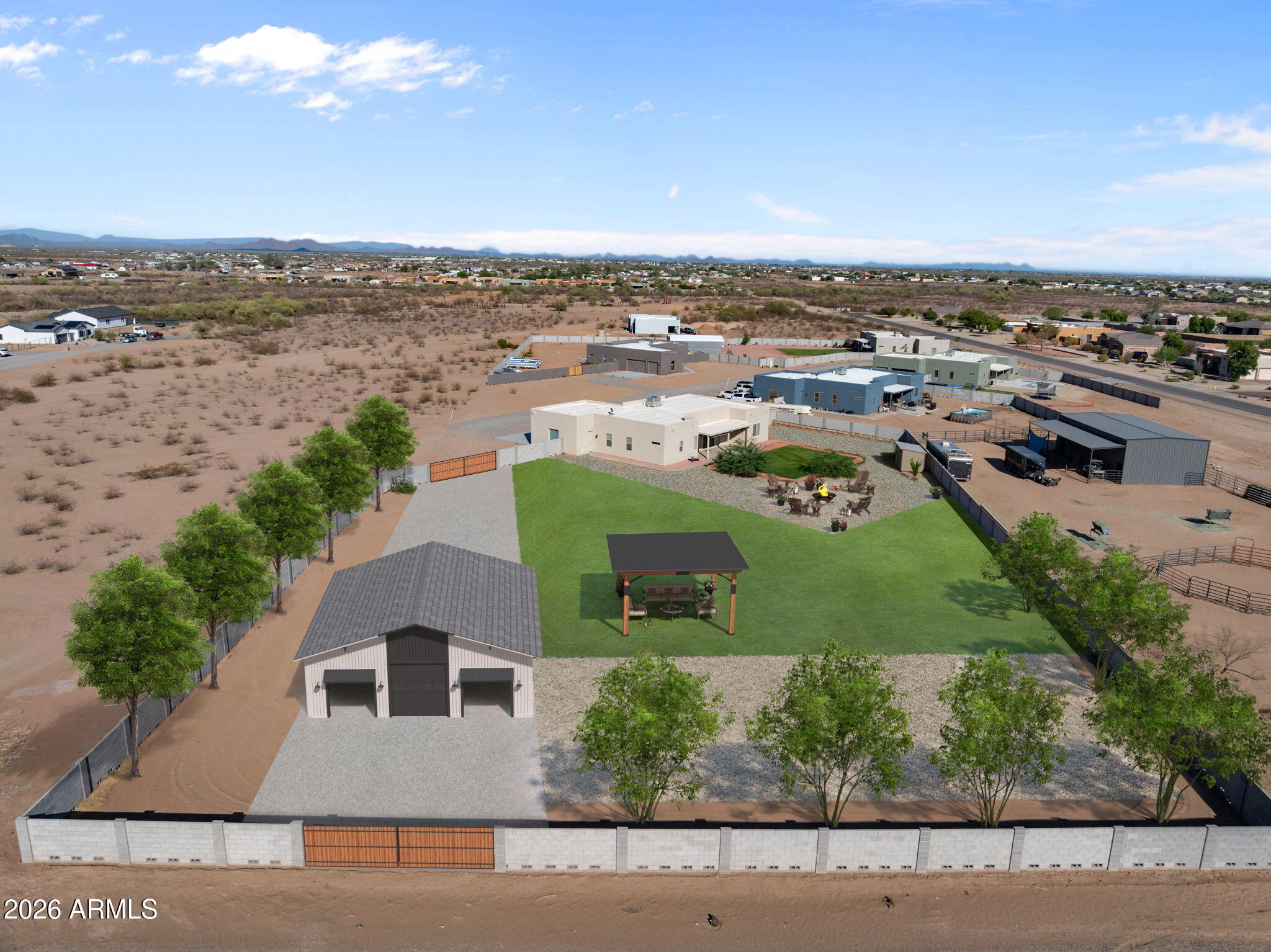 23012 Peak View Road Wittmann, AZ 85361 - Photo 5 of 44 an aerial view of a house with a outdoor space