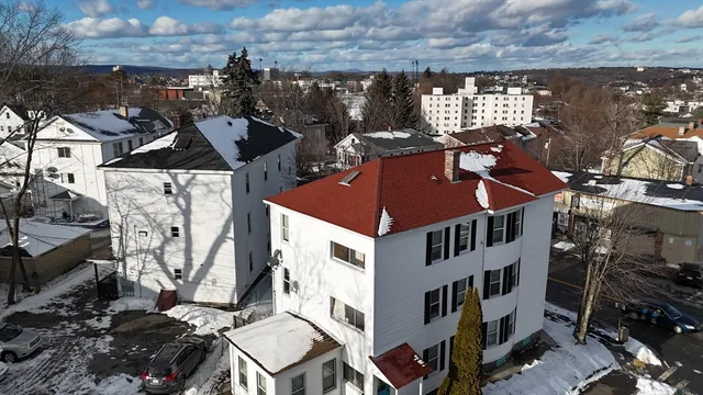 an aerial view of multiple houses