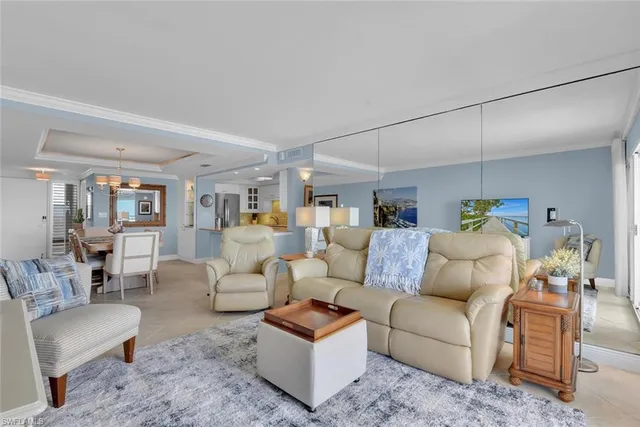 a living room with furniture and a couch