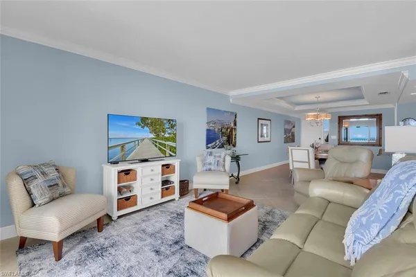 a living room with furniture and a couch
