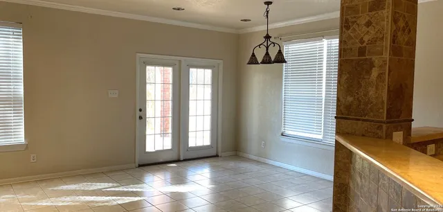 a view of a kitchen with a sink