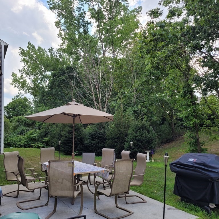 130 Spring Street, Unit 202 Mansfield, MA 02048 - Photo 21 of 23 a view of backyard with seating space and trees