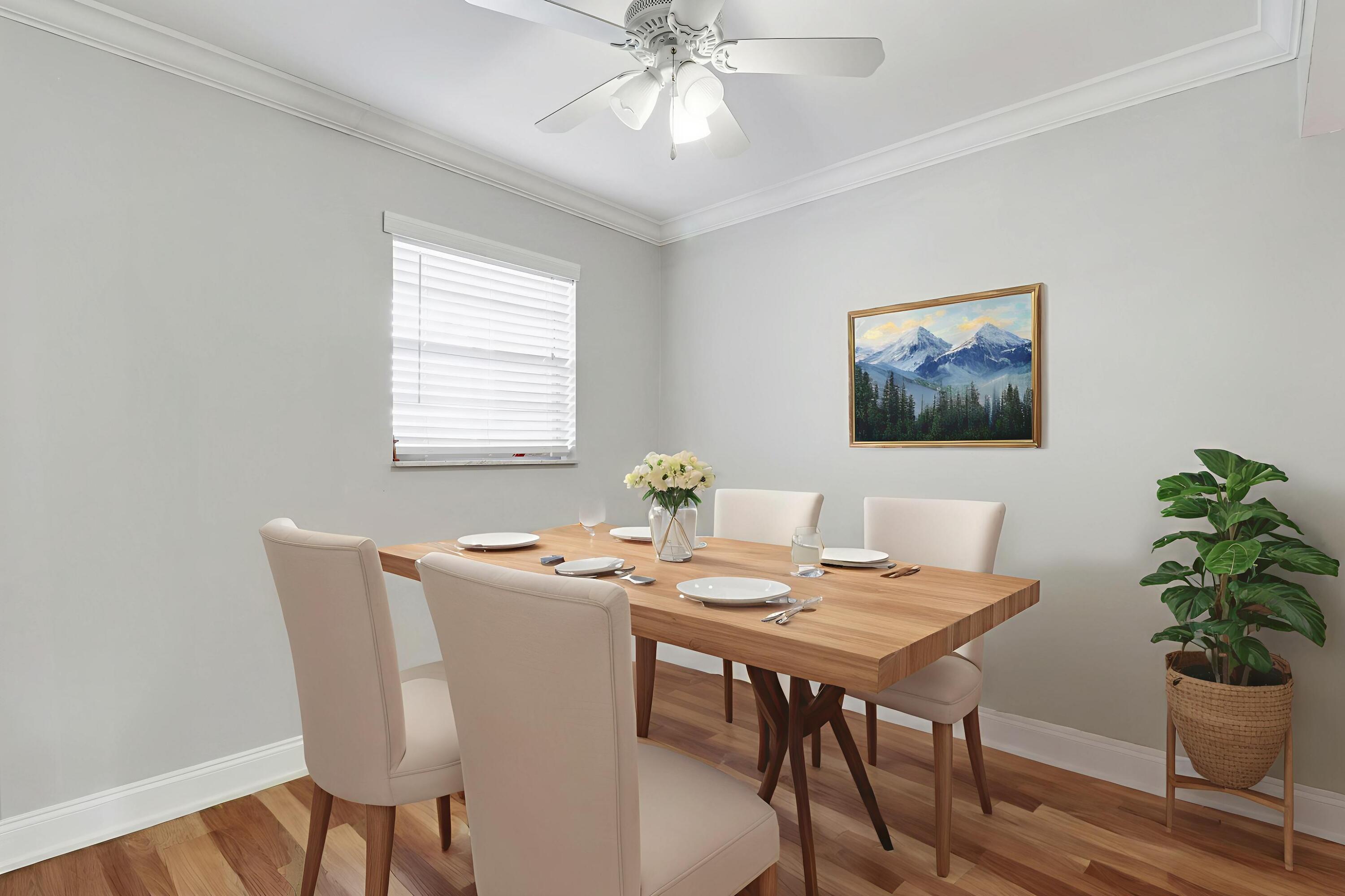 2600 South Kanner Highway, Unit Q8 Stuart, FL 34994 - Photo 13 of 52 a view of a dining room with furniture window and wooden floor