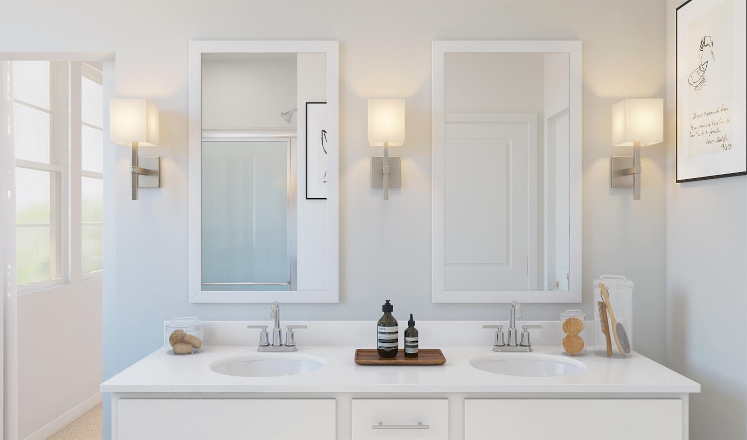 12250 Greenfinch Way Rancho Cordova, CA 95742 - Photo 17 of 17 a bathroom with a sink and a mirror