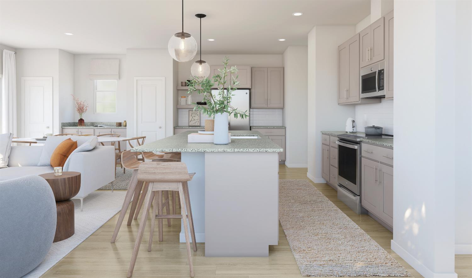 12250 Greenfinch Way Rancho Cordova, CA 95742 - Photo 5 of 17 a large kitchen with stainless steel appliances kitchen island granite countertop a sink and cabinets