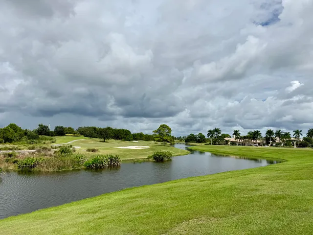a view of lake from a yard