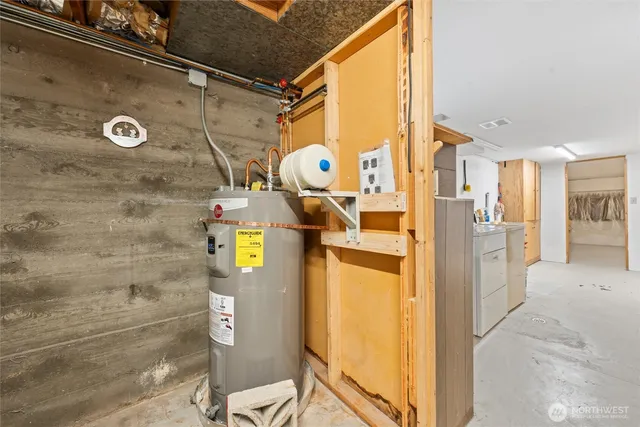 a bathroom with a mirror