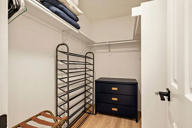 a view of a walk in closet