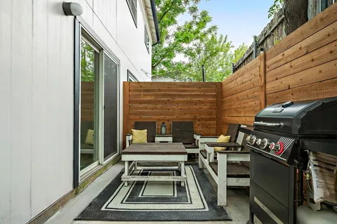 a view of outdoor space with seating area