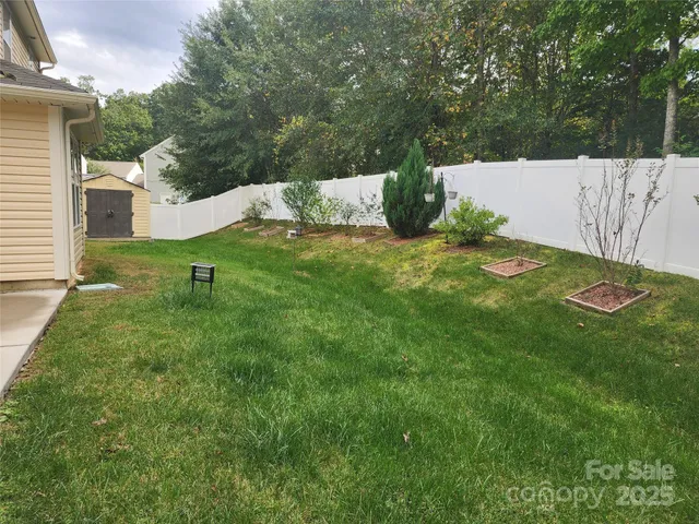 a view of backyard of house