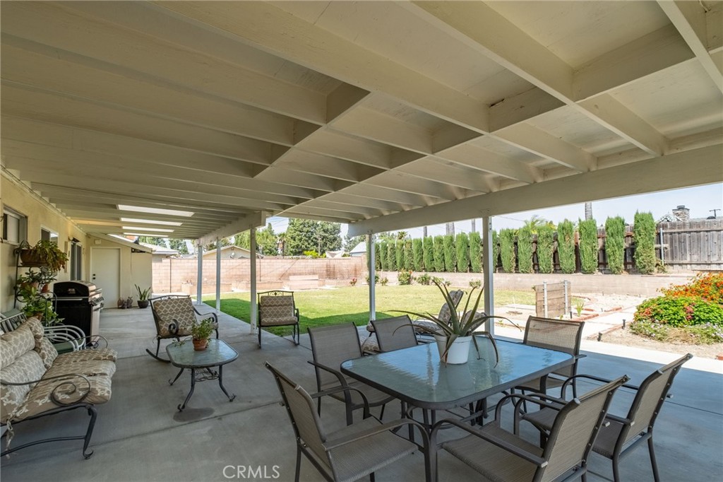 1607 Blackwall Drive Simi Valley, CA 93063 - Photo 34 of 47 a view of an outdoor dining space with furniture and garden view
