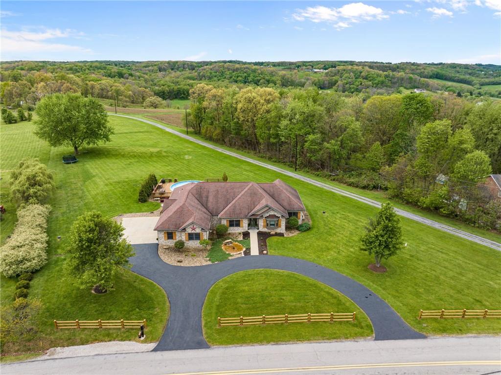 764 Old Millcreek Road Hookstown, PA 15050 - Photo 45 of 48 an aerial view of a house with yard swimming pool and outdoor seating