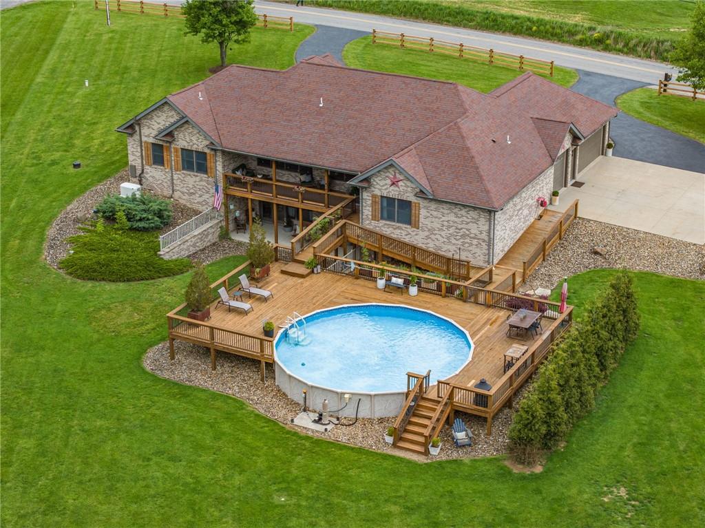 764 Old Millcreek Road Hookstown, PA 15050 - Photo 47 of 48 an aerial view of a house with swimming pool garden and outdoor seating