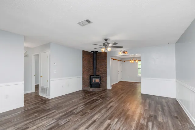 a view of a livingroom with a fireplace