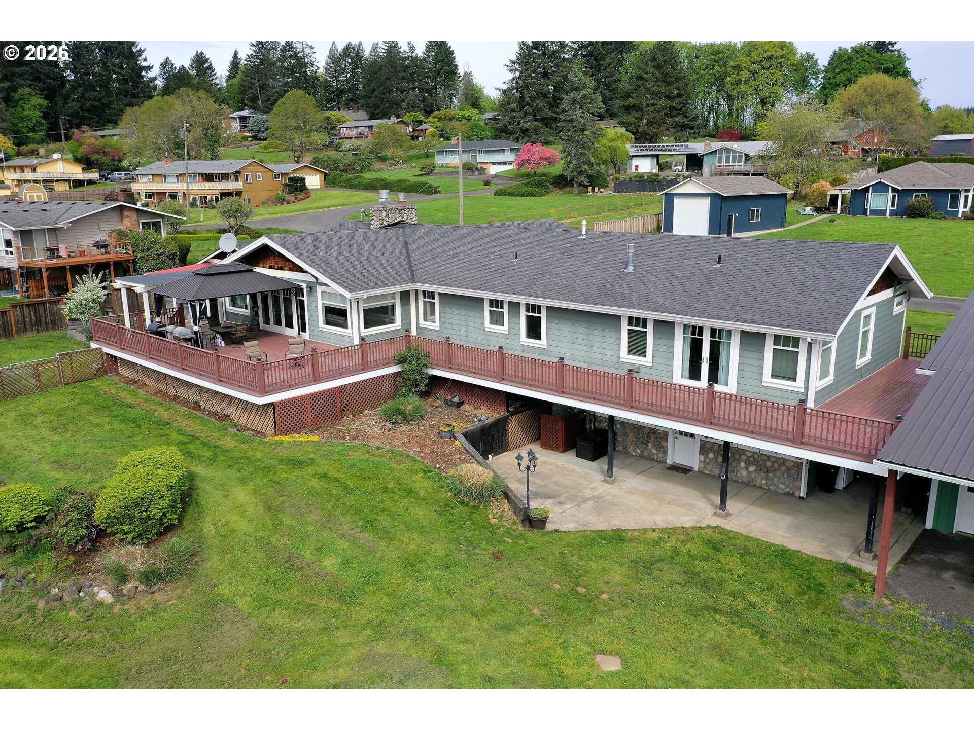 35432 Spence Street St. Helens, OR 97051 - Photo 41 of 48 a aerial view of a house with a garden and a yard