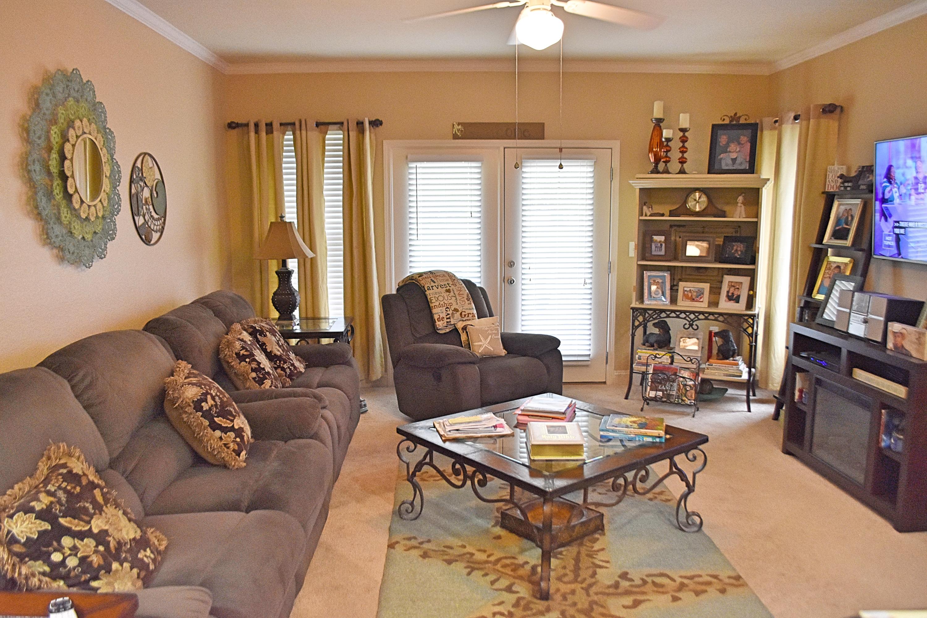 18 North Sand Palm Road, Unit 17 Freeport, FL 32439 - Photo 4 of 13 a living room with furniture a bookshelf and a window