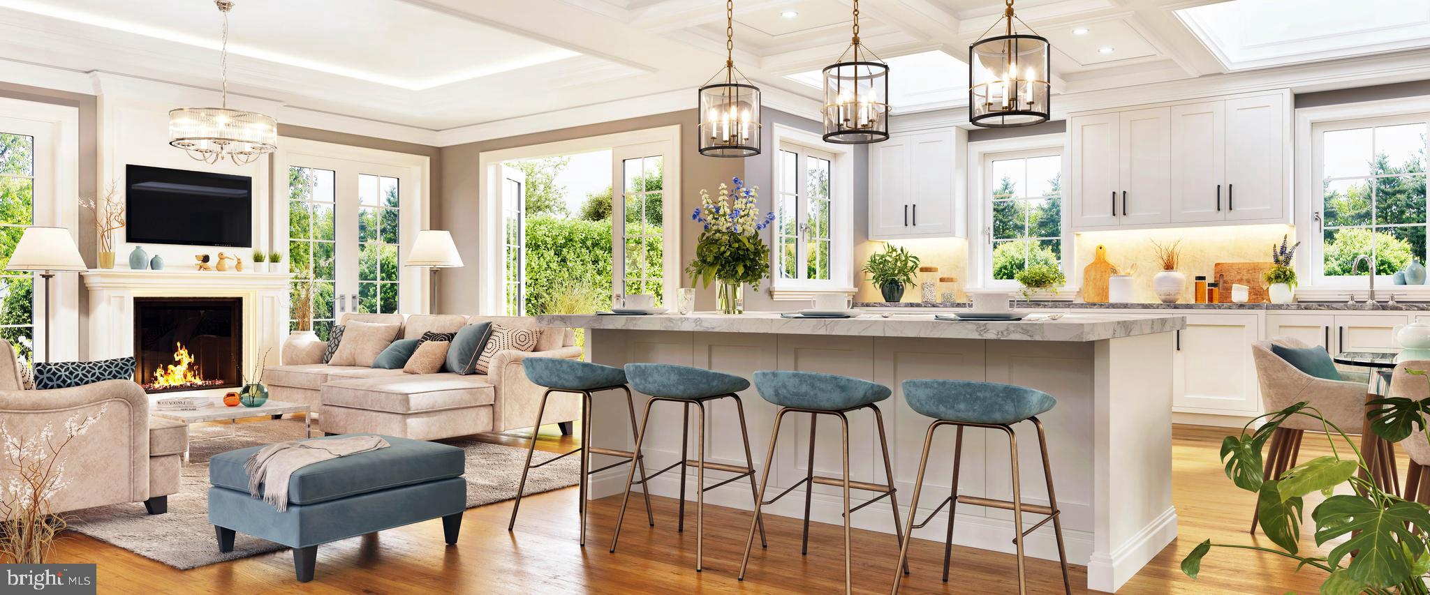 4 Hayfields Court Cockeysville, MD 21030 - Photo 14 of 35 a living room with furniture a flat screen tv and a fireplace