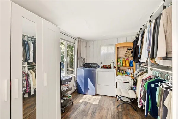 a view of a storage & utility room with stuff
