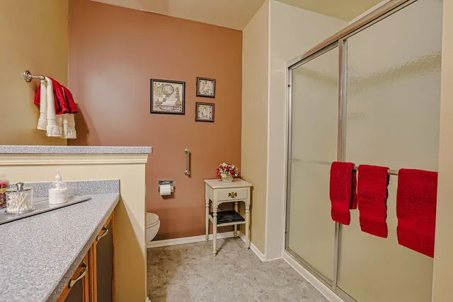 a view of kitchen and bathroom