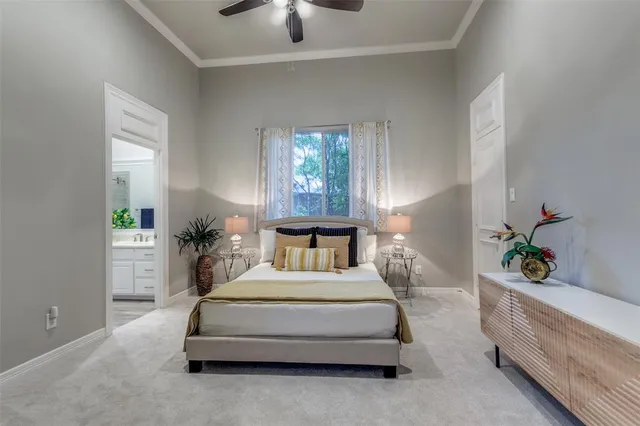 a bedroom with furniture and a fireplace