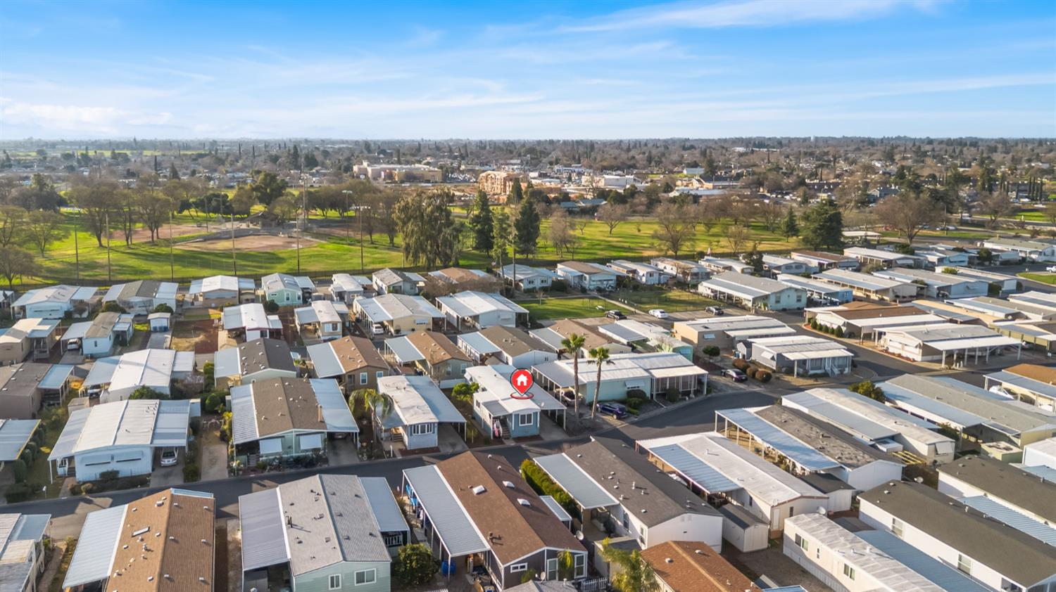 an aerial view of a city
