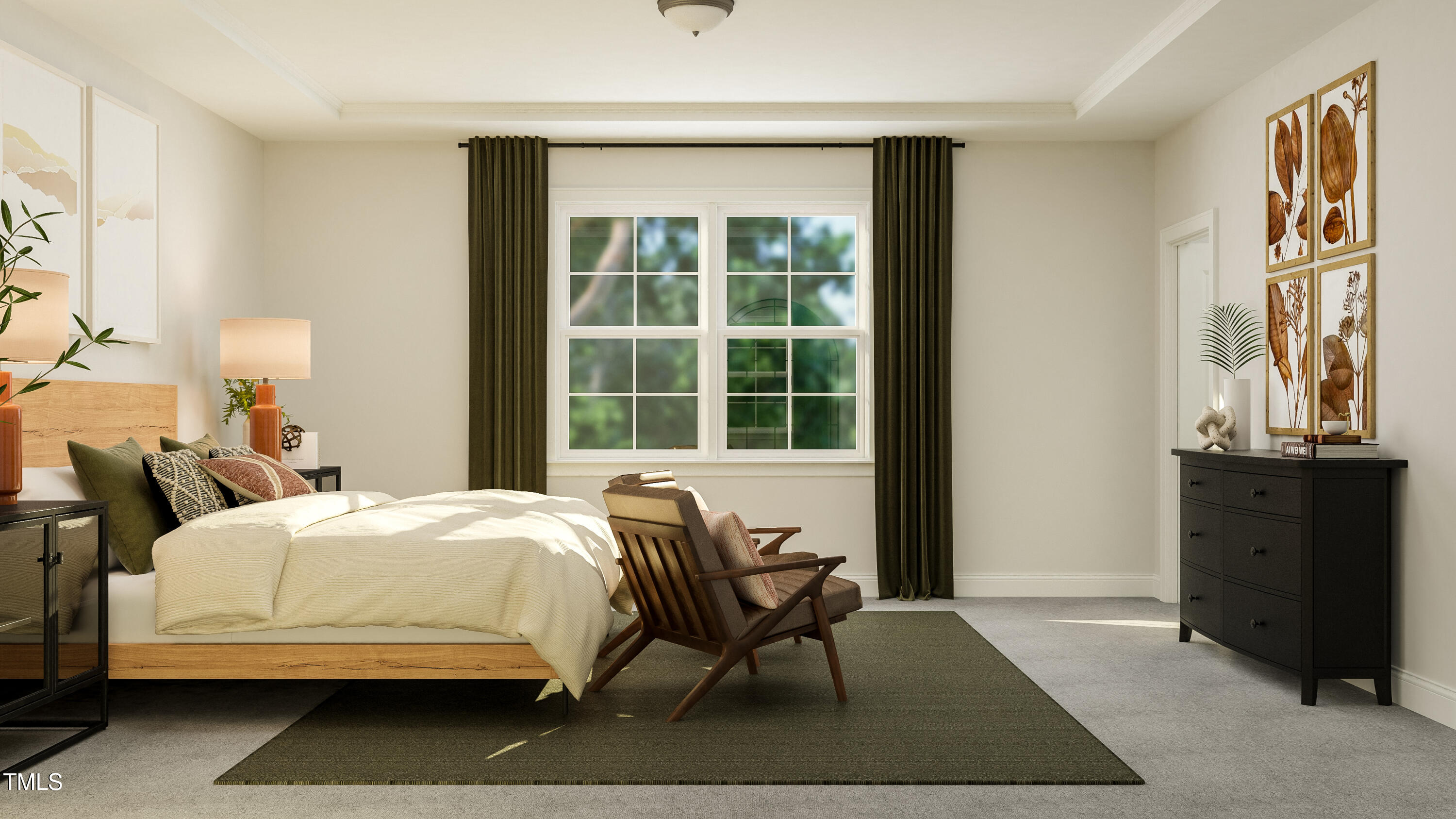 116 Corapeake Way Apex, NC 27539 - Photo 15 of 36 a bedroom with a bed and wooden floor