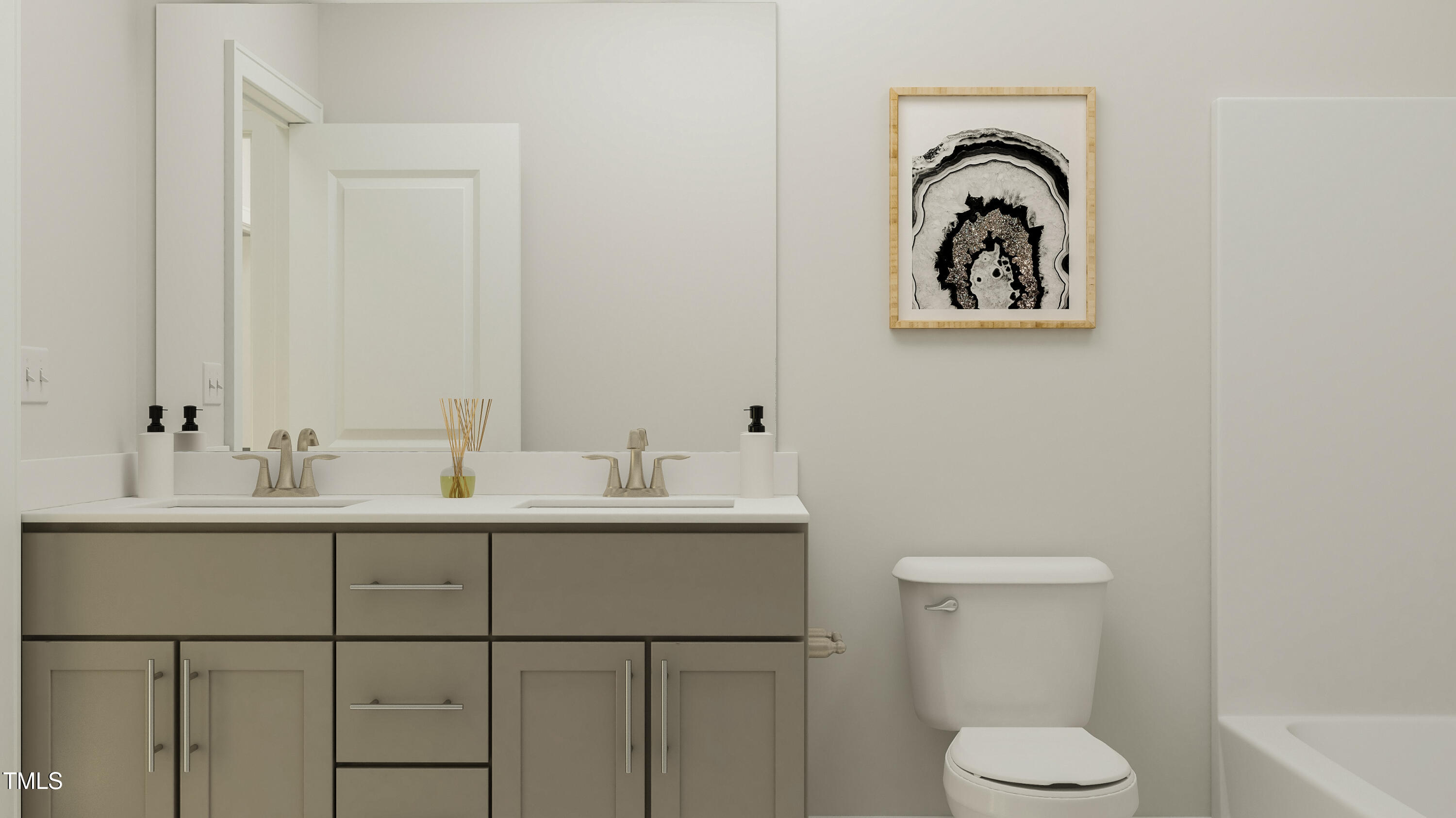 116 Corapeake Way Apex, NC 27539 - Photo 19 of 36 a bathroom with a toilet sink and mirror