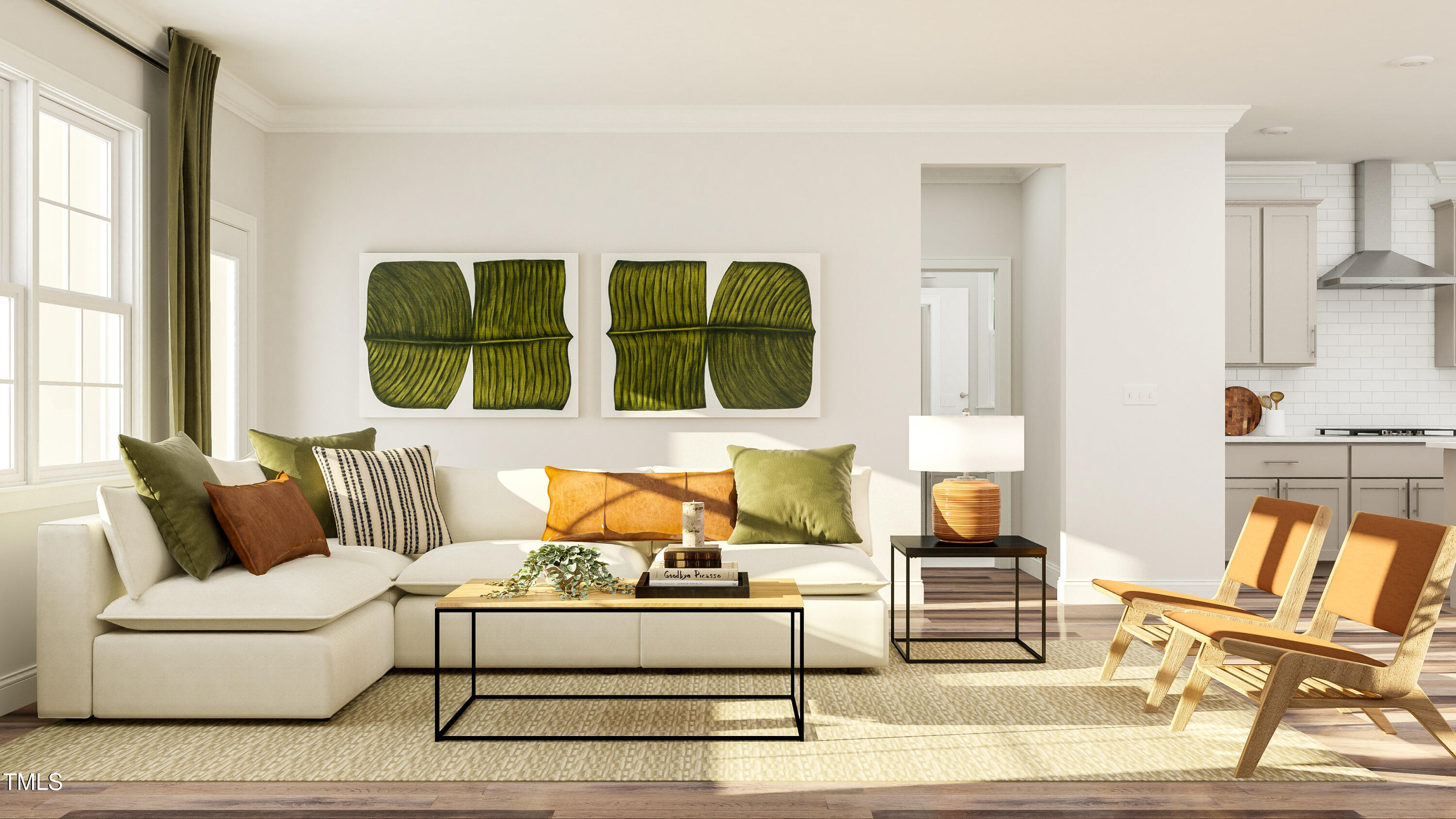 116 Corapeake Way Apex, NC 27539 - Photo 2 of 36 a living room with furniture and a fireplace