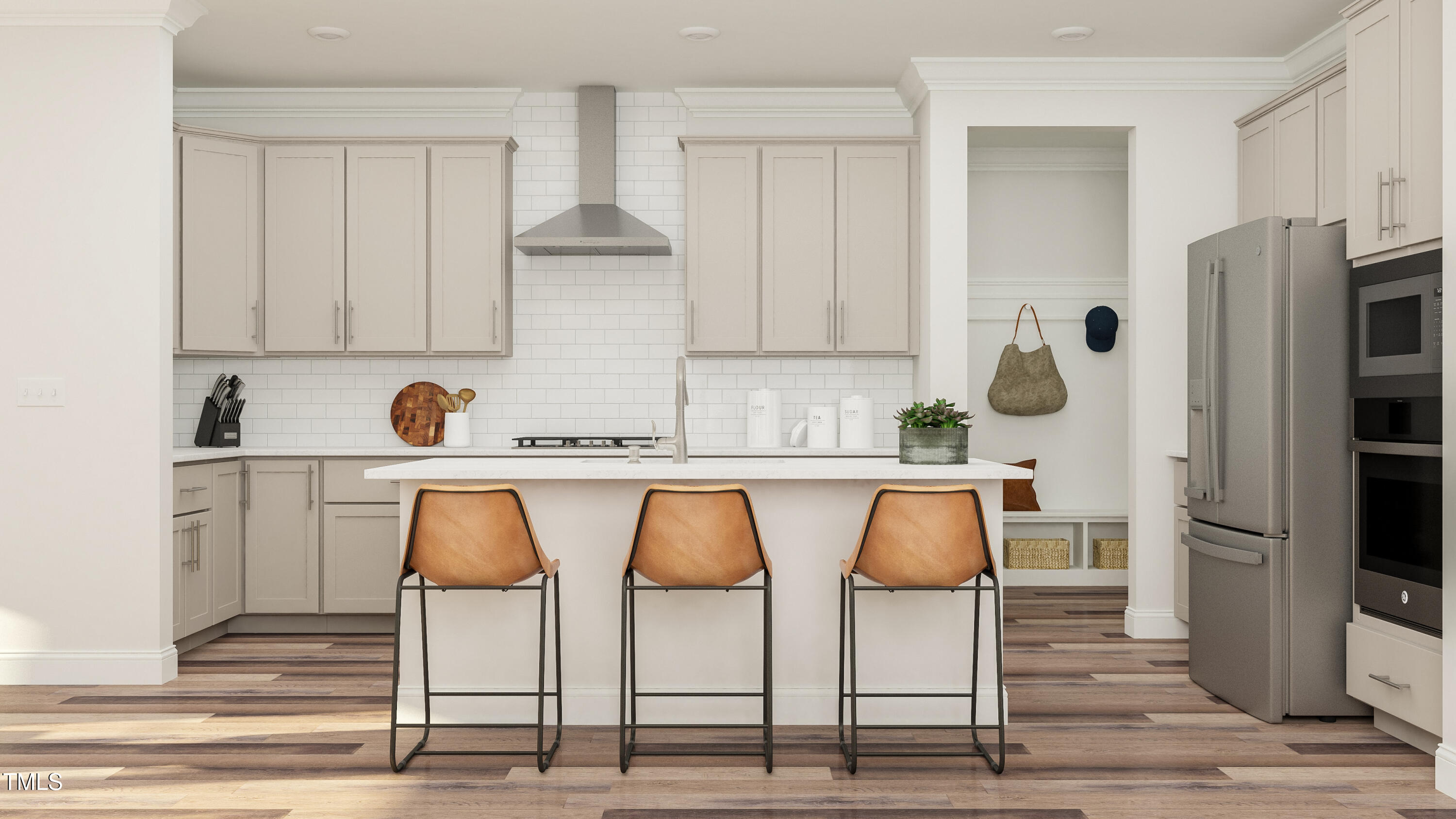 116 Corapeake Way Apex, NC 27539 - Photo 7 of 36 a kitchen with stainless steel appliances granite countertop a counter space and cabinets