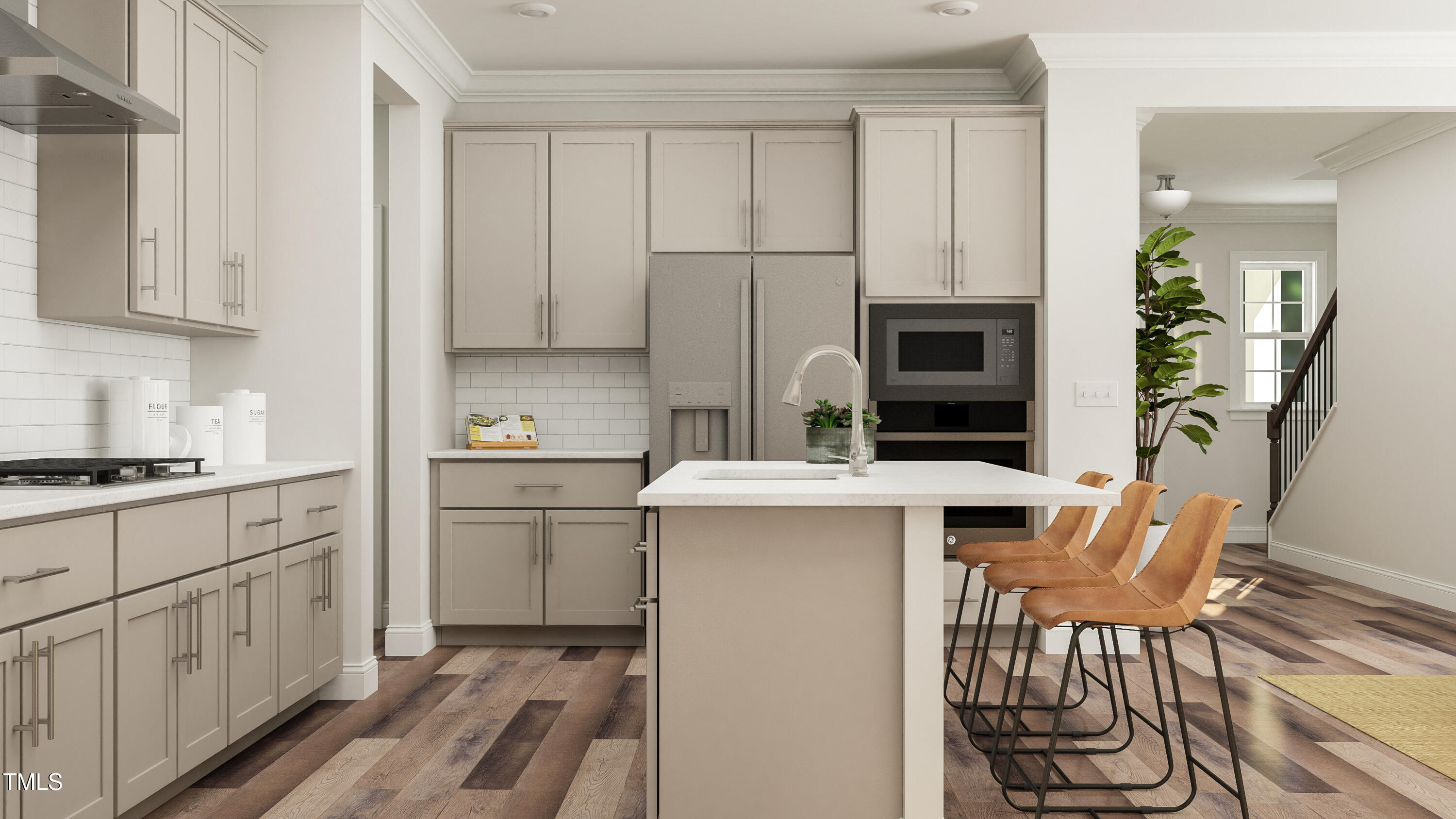 116 Corapeake Way Apex, NC 27539 - Photo 8 of 36 a kitchen with a stove and white cabinets