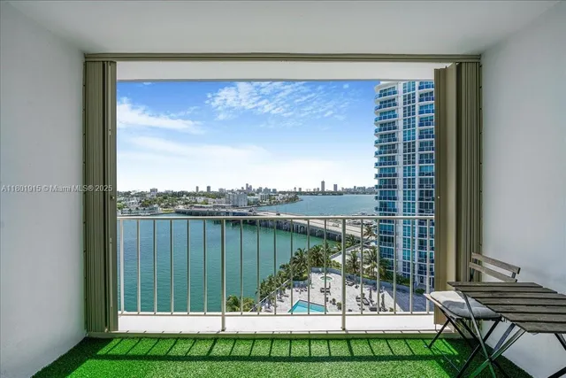 a view of a lake from a city