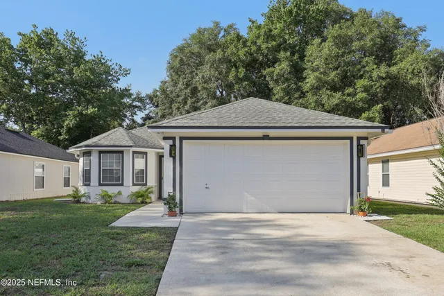 a backyard of a house