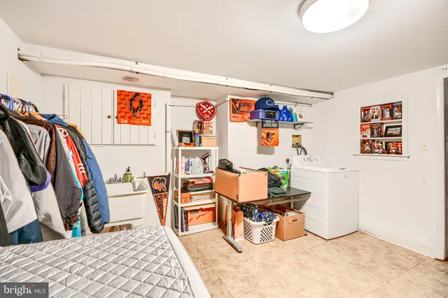 a view of a hallway with a large mirror
