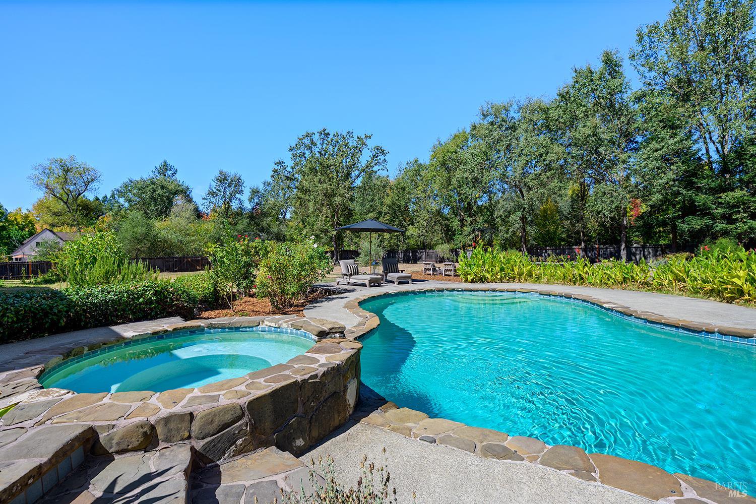 231 Zinfandel Road Healdsburg, CA 95448 - Photo 35 of 47 Pool and spa with cascading waterfall
