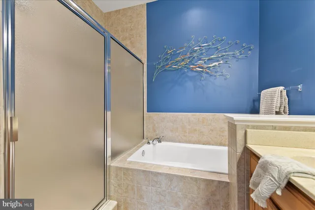 a bathroom with a tub