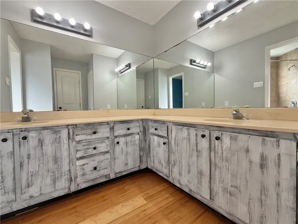 a bath tub sitting next to a window