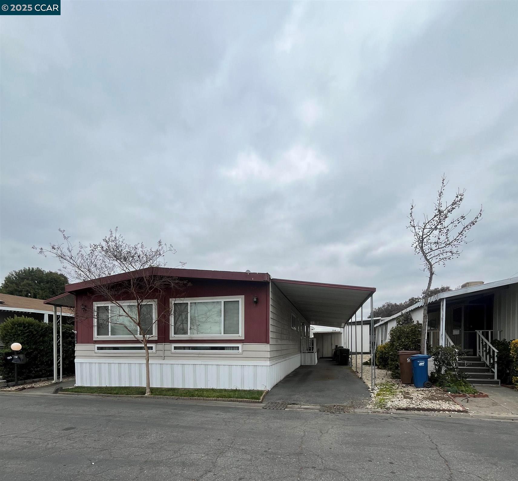 a view of a house with a patio