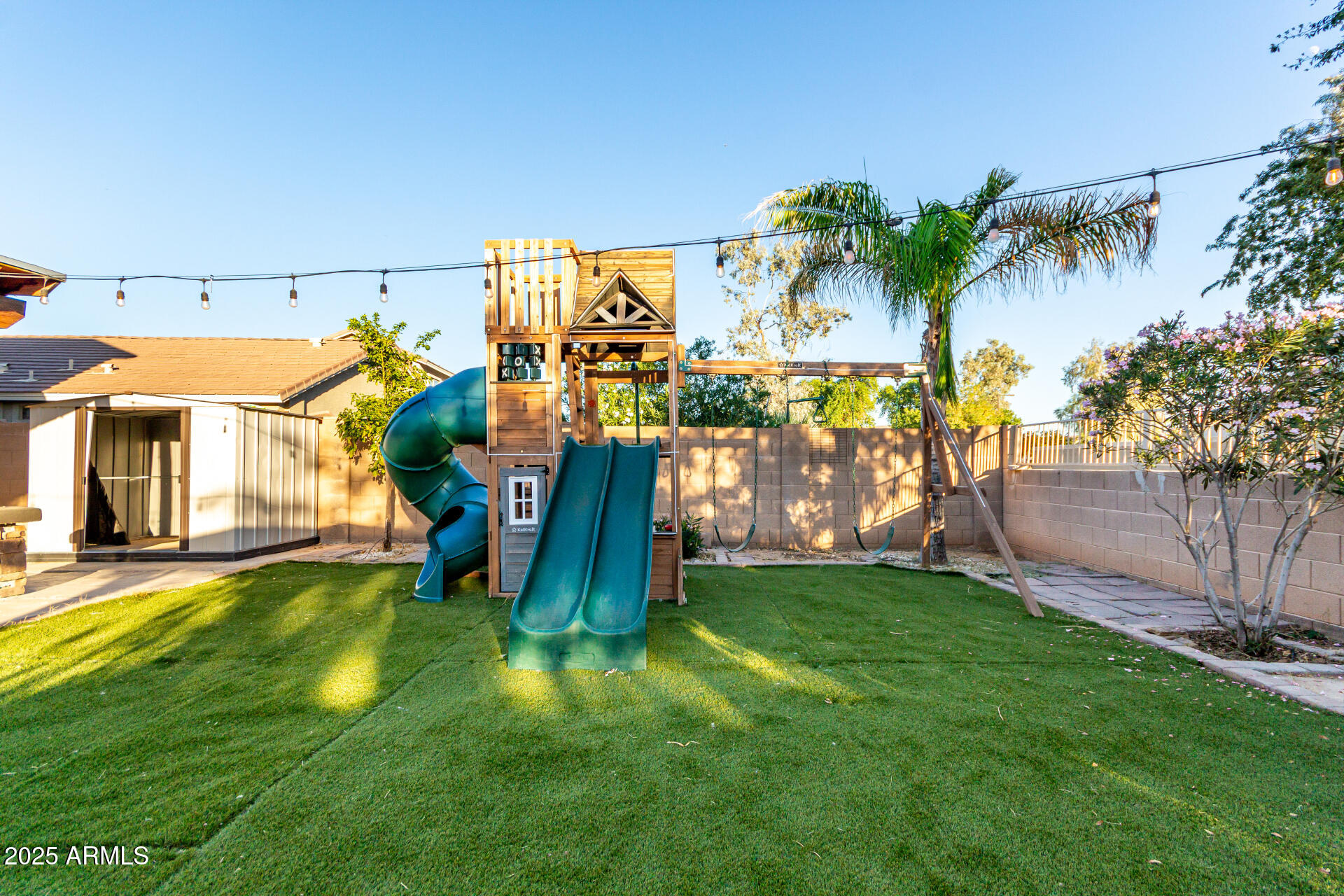 2507 West Desert Spring Way San Tan Valley, AZ 85144 - Photo 21 of 24 a swimming pool with outdoor seating and yard