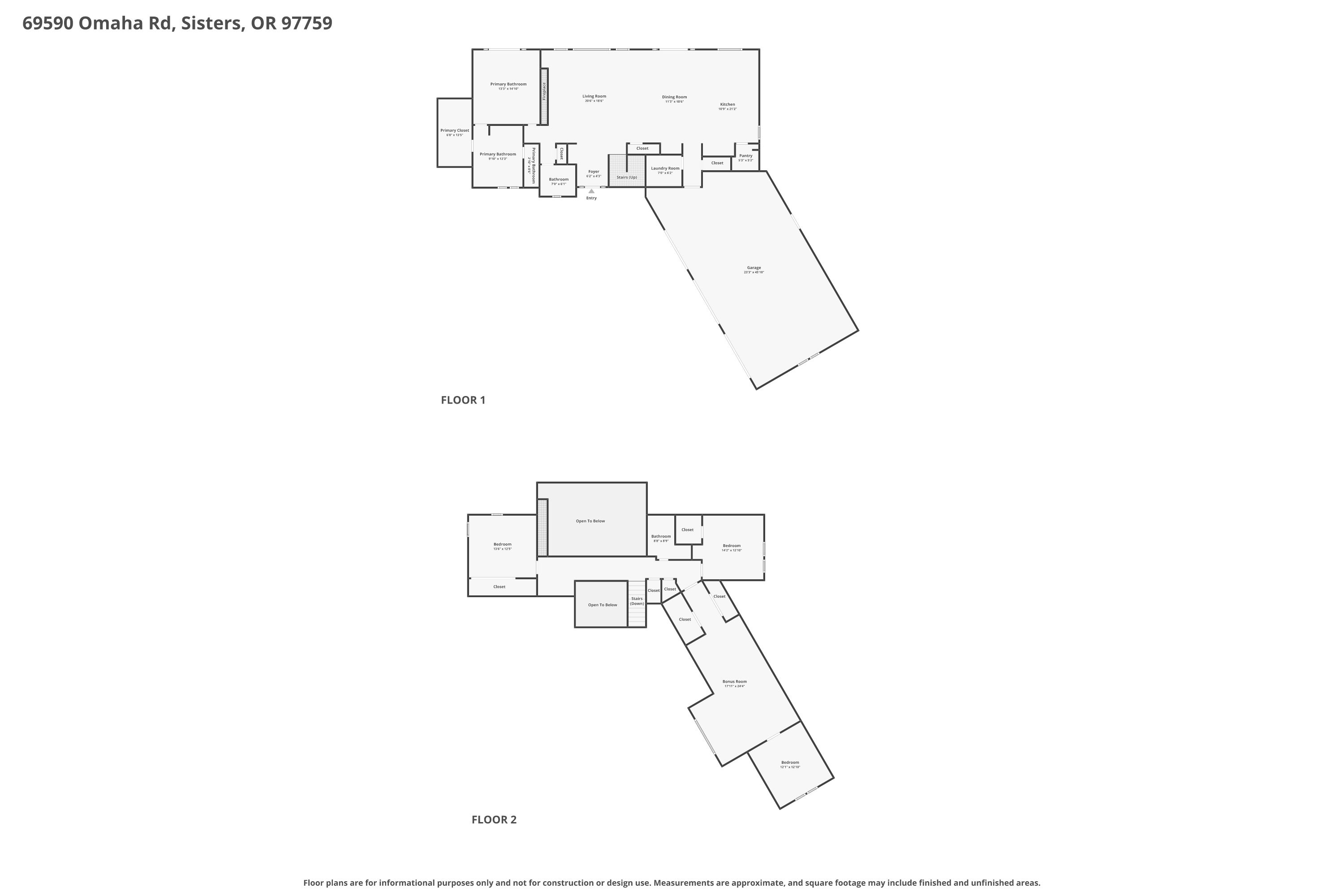 69590 Omaha Road Sisters, OR 97759 - Photo 44 of 46 a picture of floor plan