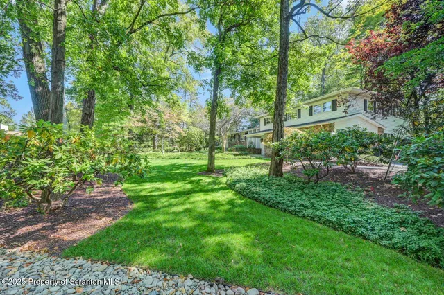 a view of backyard with green space