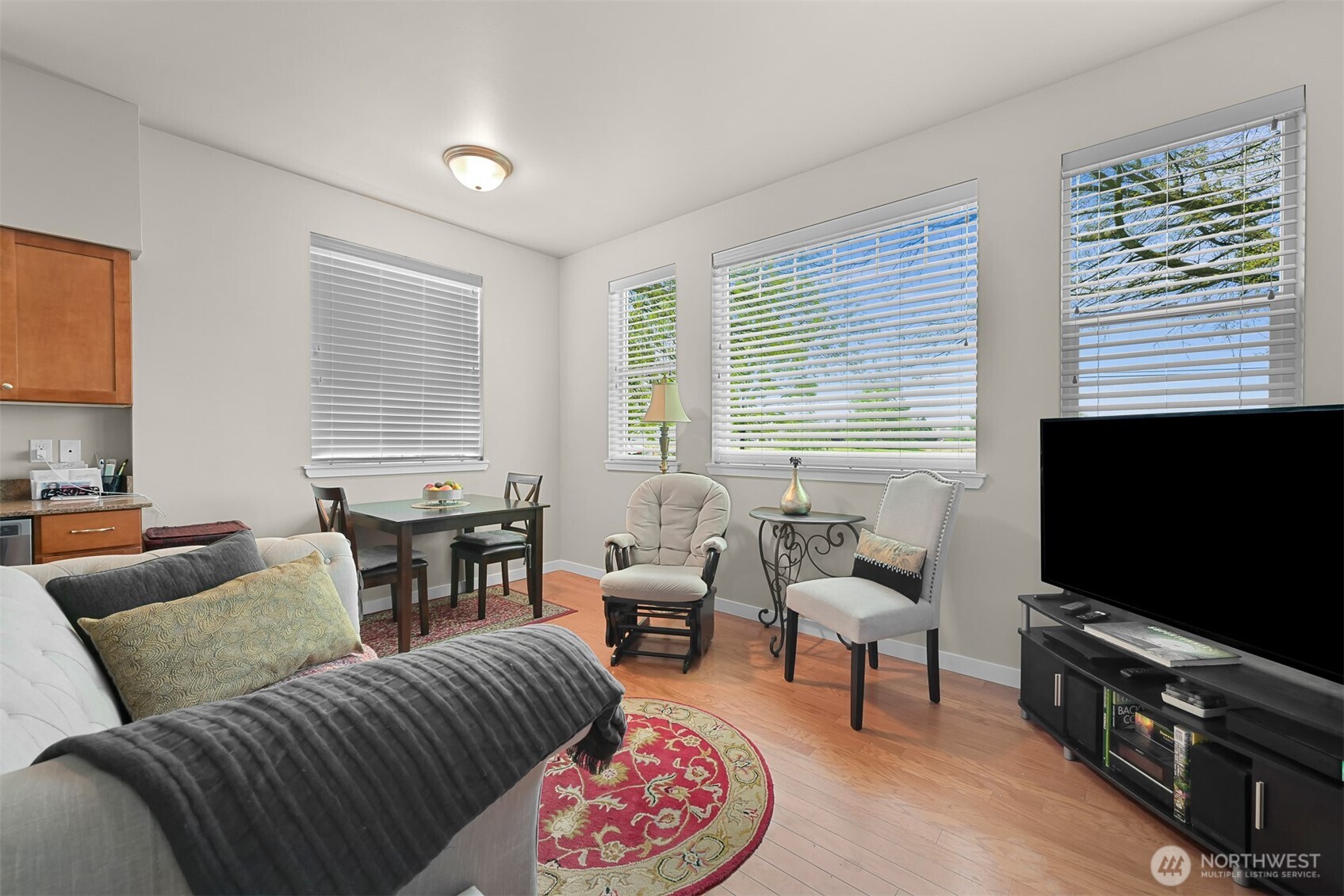 8844 Depot Road, Unit B101 Lynden, WA 98264 - Photo 2 of 30 a living room with furniture and a flat screen tv