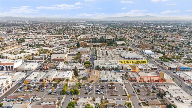 an aerial view of residential houses with city view