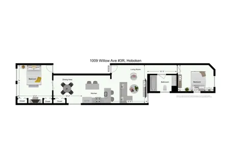 $4,100 | 1009 Willow Avenue, Unit 3R, Hoboken, NJ 07030