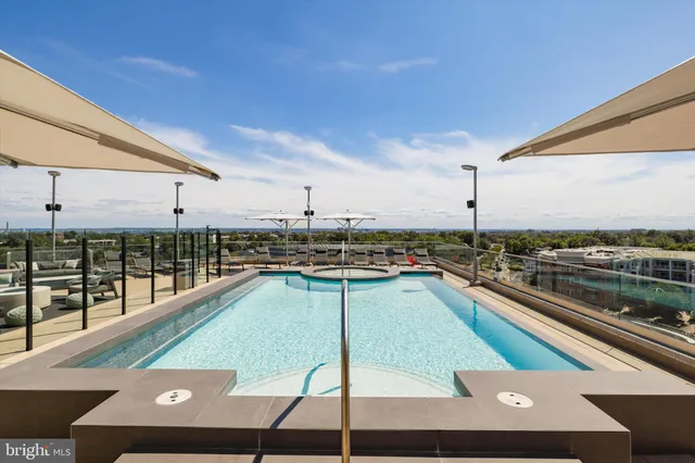 a view of a balcony with city view
