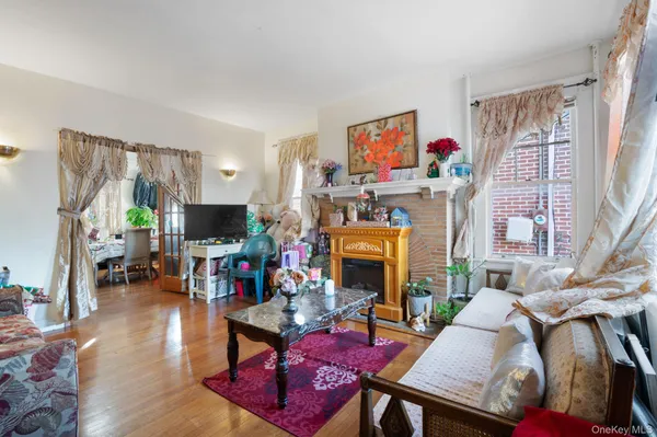 a living room with furniture and a couch