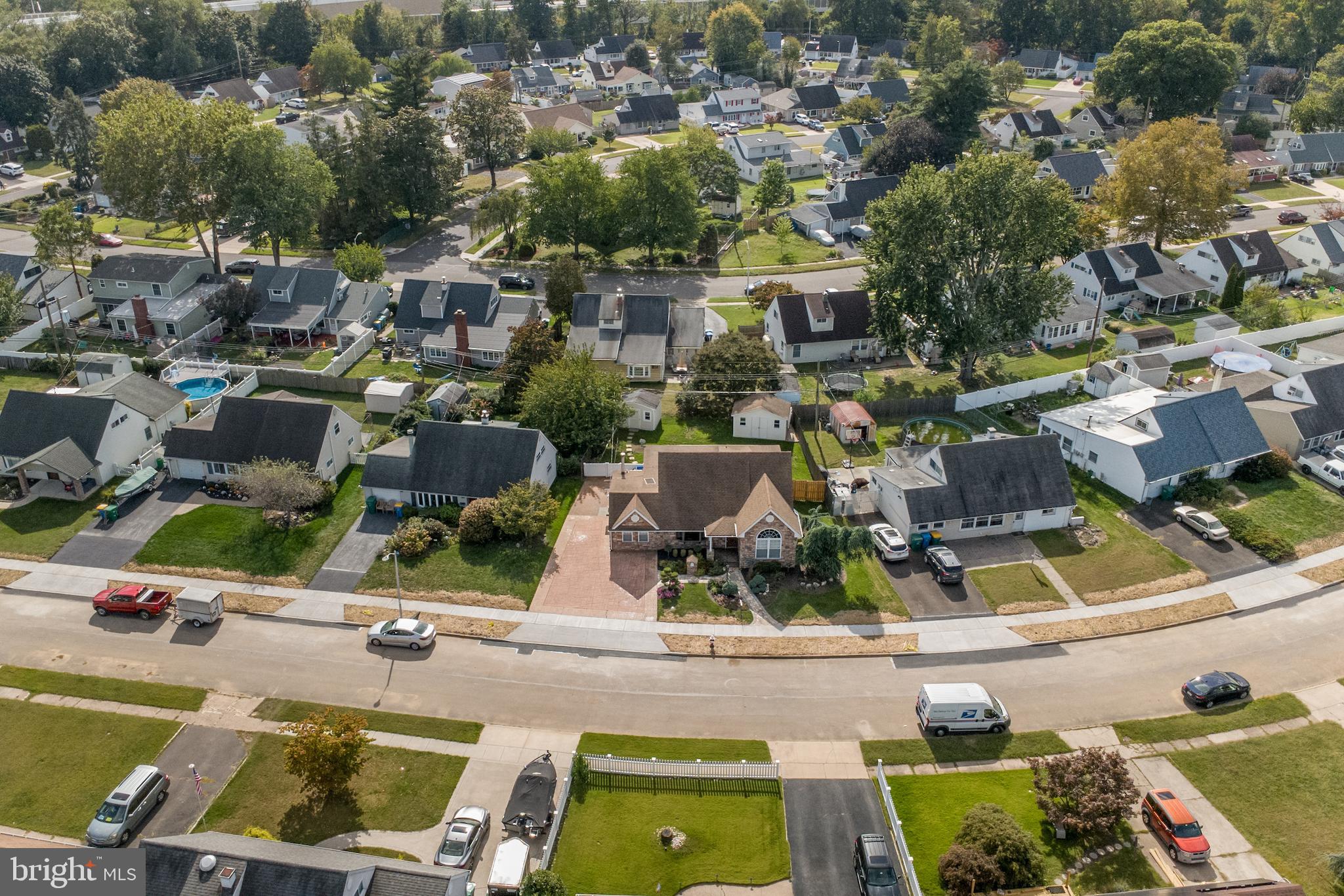 23 Misty Pine Road Levittown, PA 19056 - Photo 68 of 74 an aerial view of a house with a swimming pool yard and outdoor seating