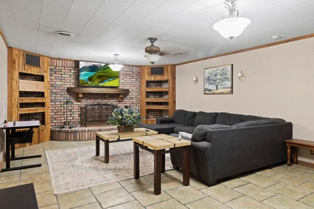 a living room with furniture